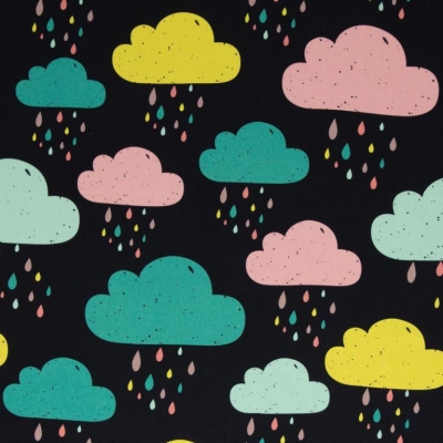 Canvas  | VALENTIN Wolken | Bunt Dunkelblau